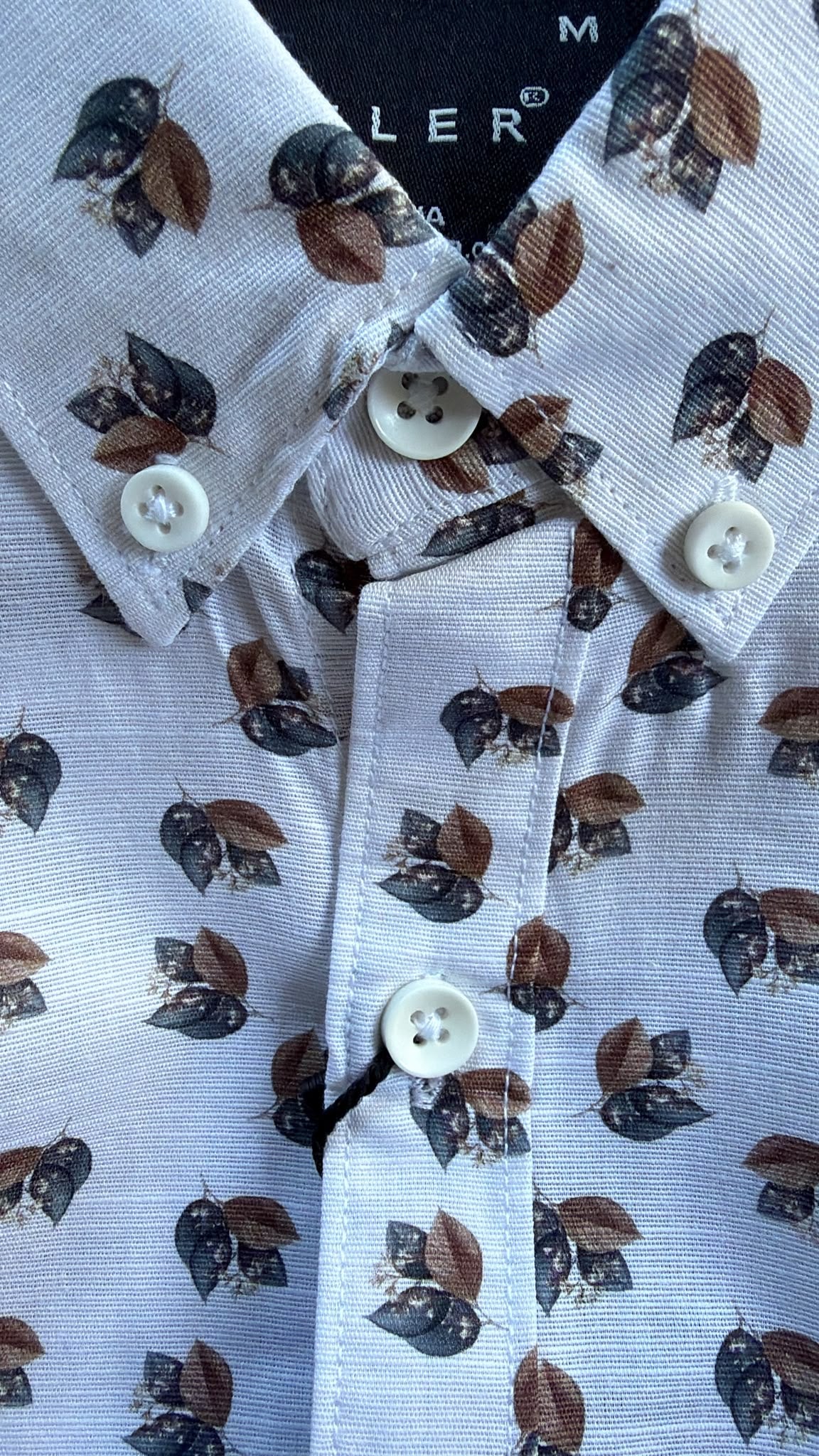 Autumn Leaf Print Cotton Shirt