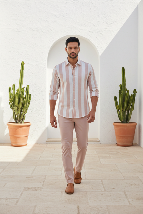 Antler Alpine Stripe Full Sleeve Cotton Shirt