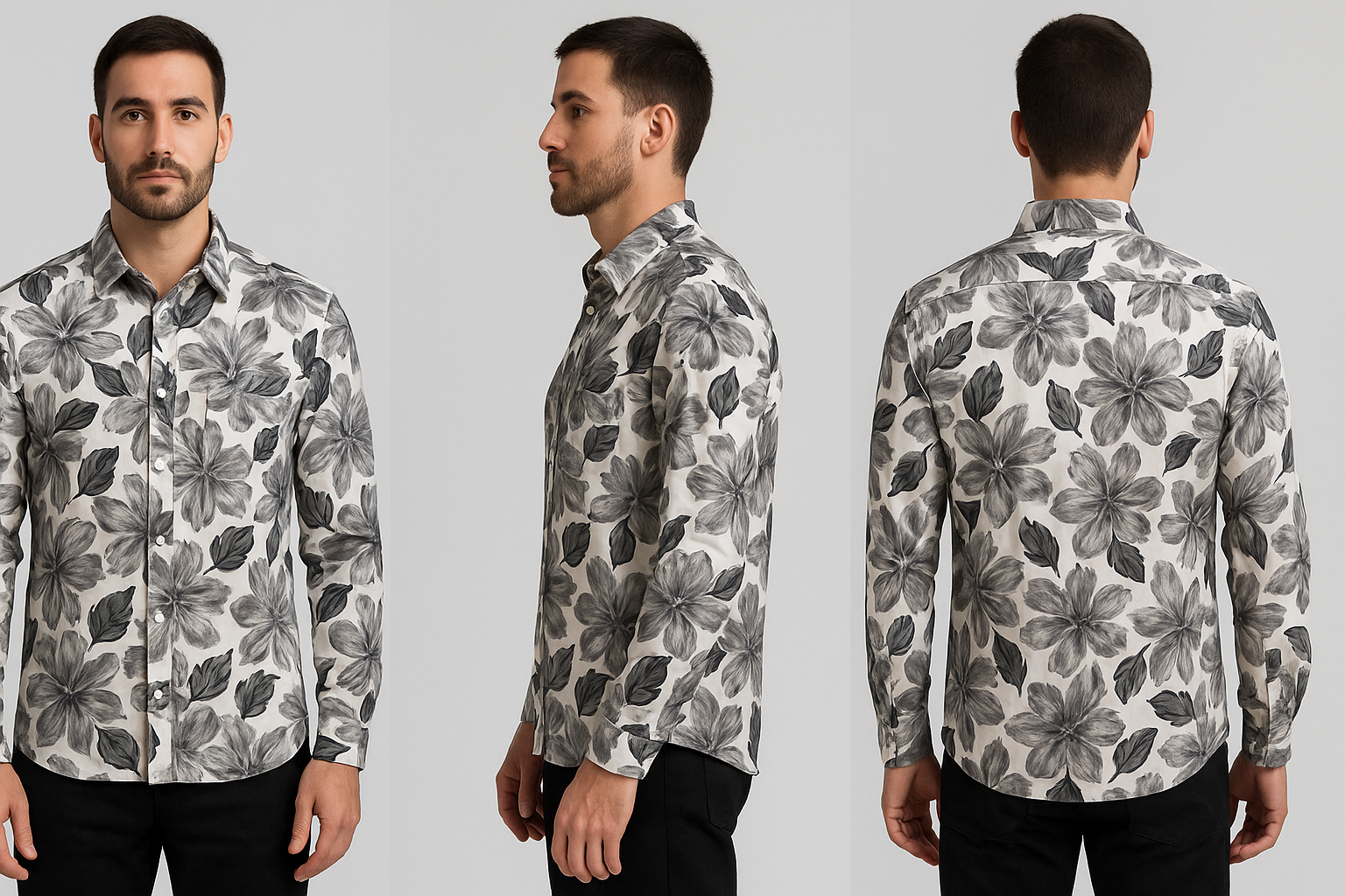 Antler Monochrome Floral Print - White Floral