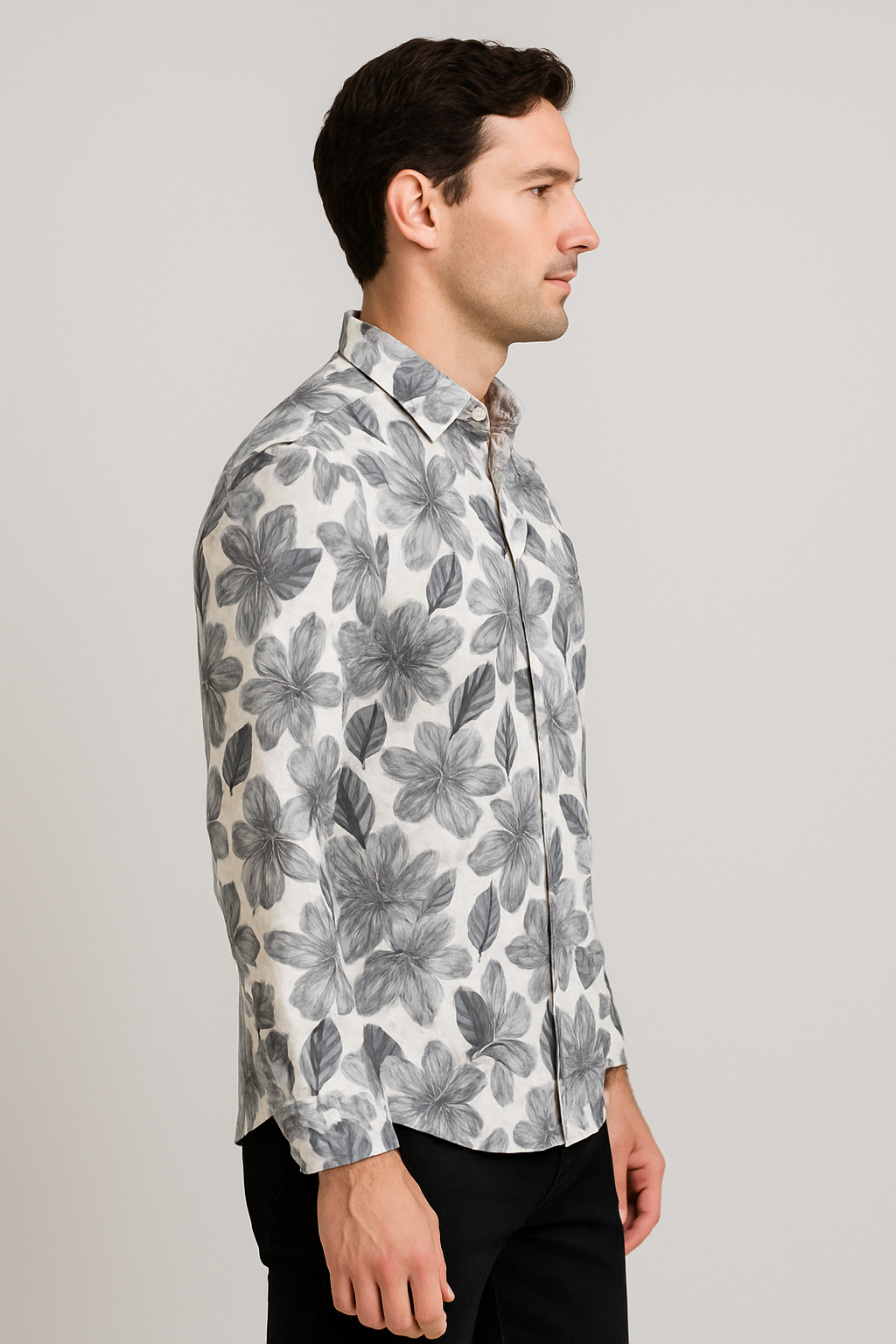 Antler Monochrome Floral Print - White Floral