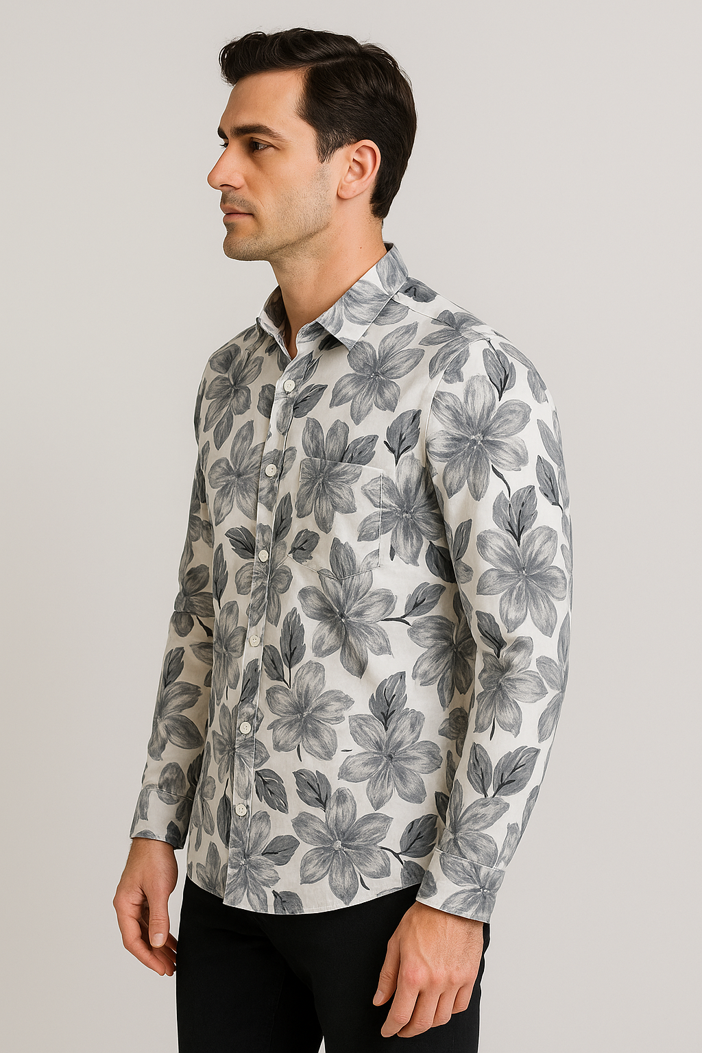 Antler Monochrome Floral Print - White Floral