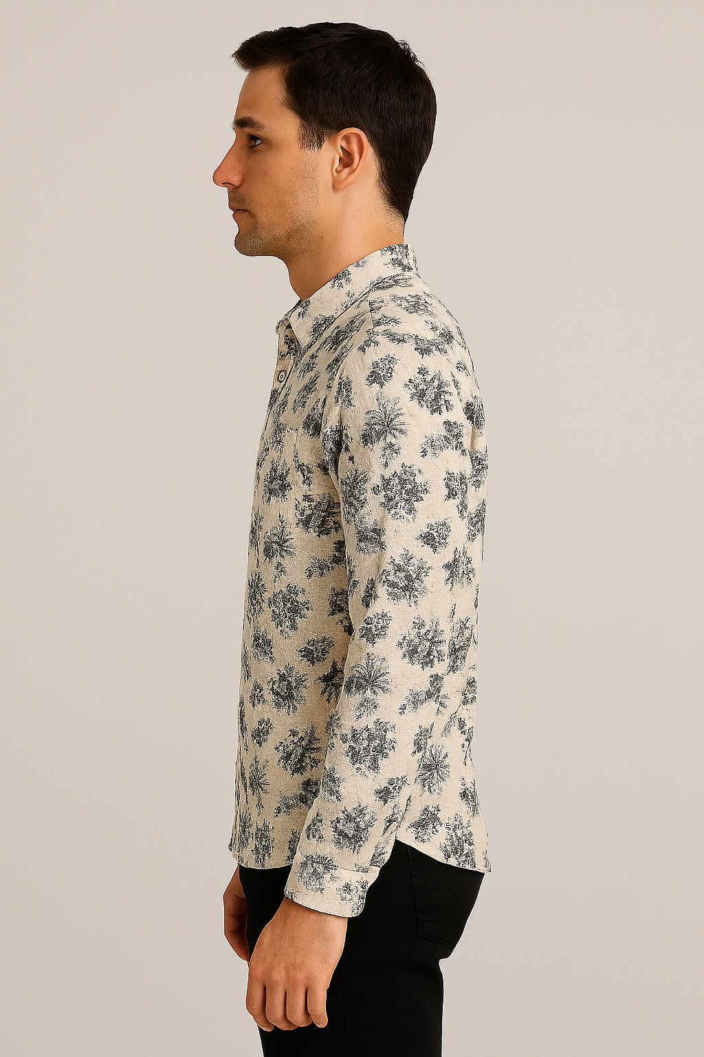 Antler Monochrome Floral Print - Black and Gray