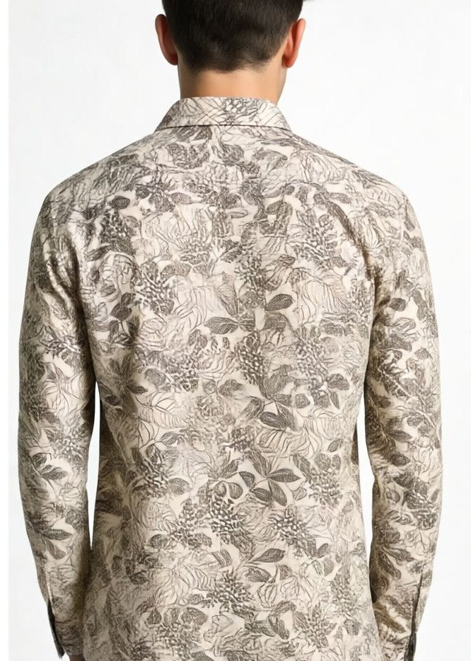 Antler Monochrome Floral Print - Cream