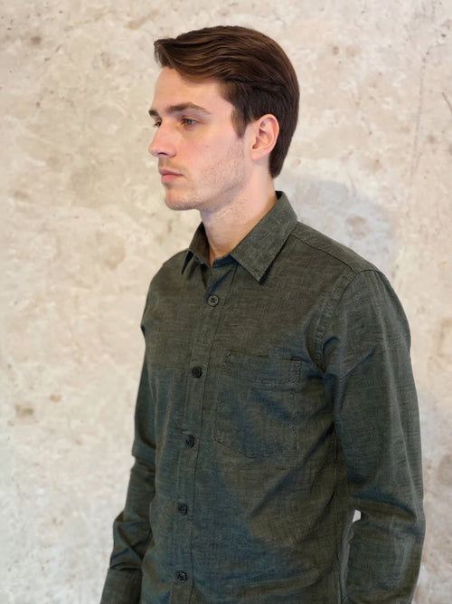 Antler Men’s Full Sleeve Cotton Shirt – Dark Green