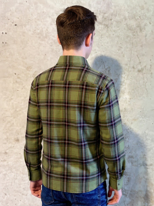 Antler Men’s Full Sleeve Check Shirt – Olive Green