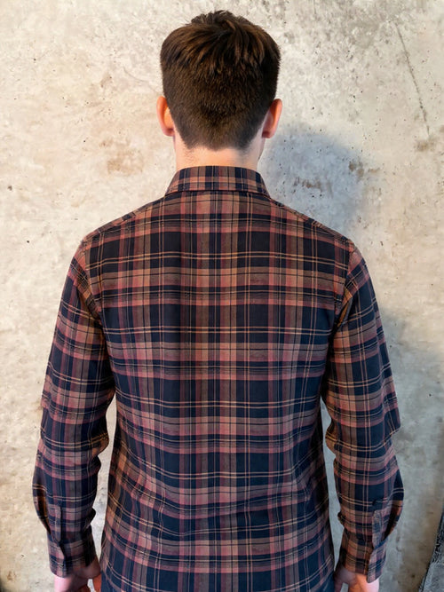 Antler Men’s Full Sleeve Cotton Shirt – Maroon & Black Plaid