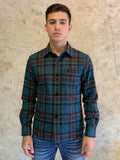 Antler Men’s Full Sleeve Check Shirt – Teal & Brown