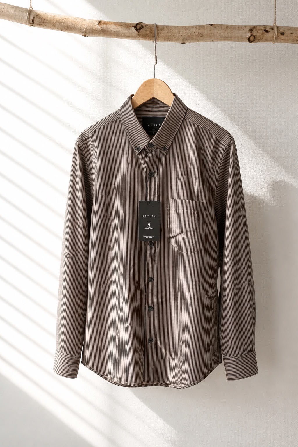 Antler Mocha Stripe Button-Down Shirt