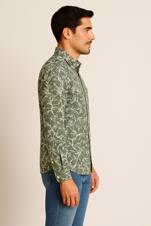 Antler Men’s Full Sleeve Cotton Printed Shirt