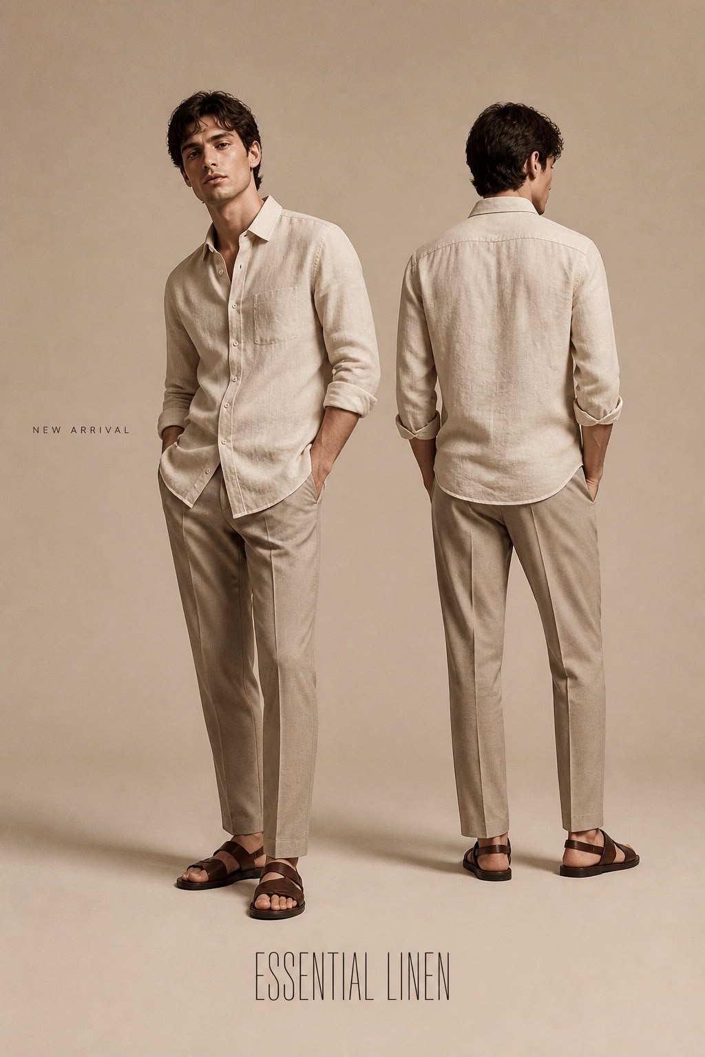 Antler Sandstone Linen Shirt