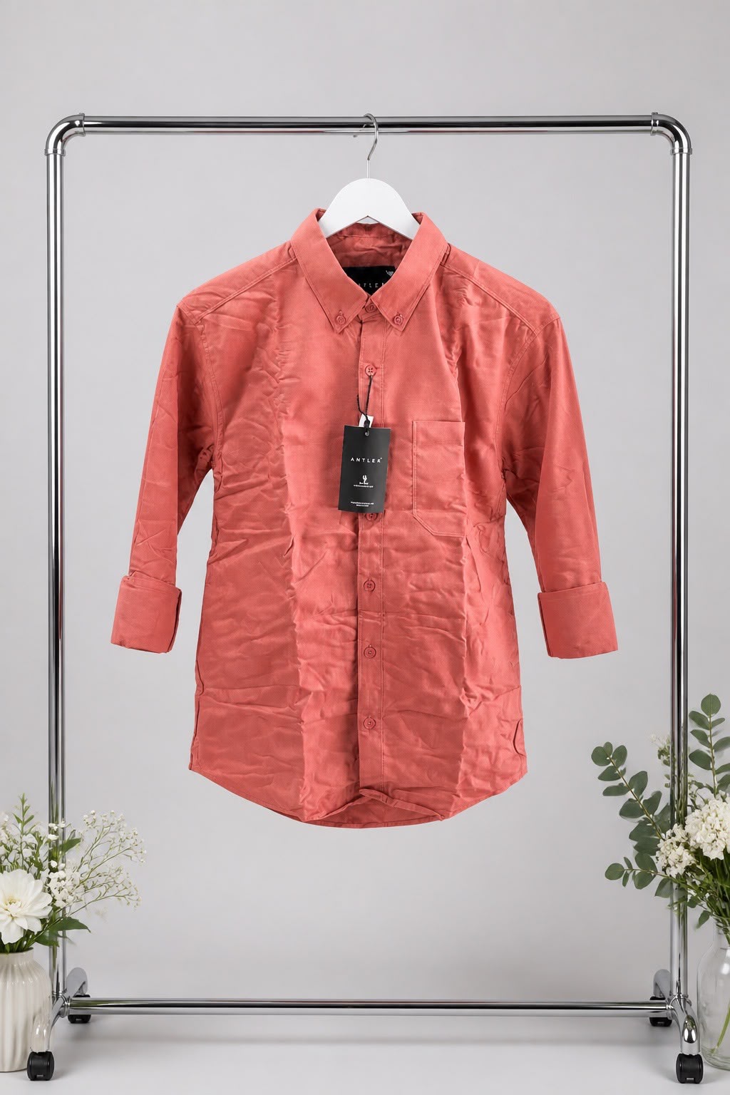 Antler Terracotta Linen Blend Shirt