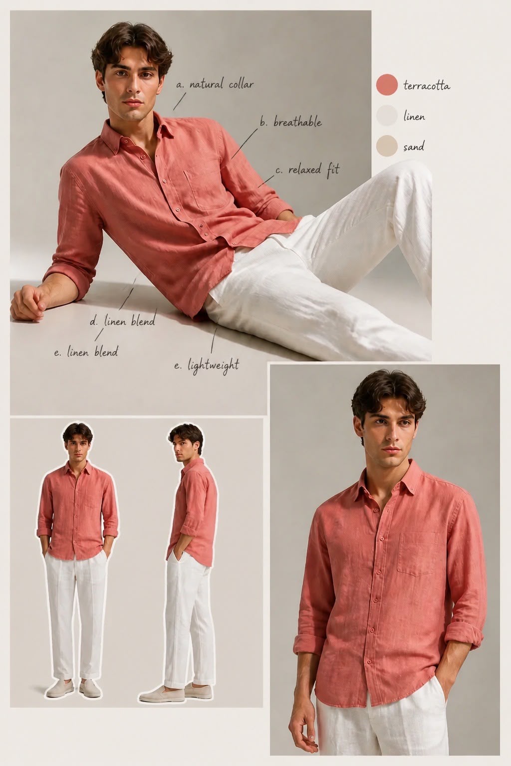 Antler Terracotta Linen Blend Shirt
