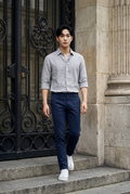 Antler Urban Stripe Full‑Sleeve Cotton Shirt