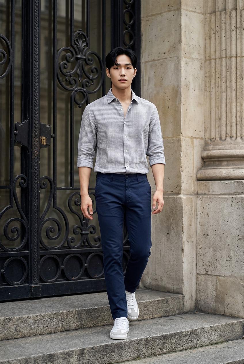 Antler Urban Stripe Full‑Sleeve Cotton Shirt