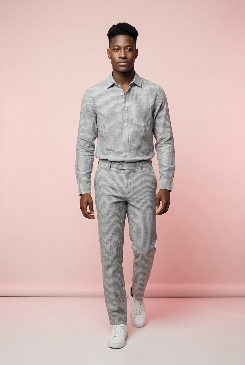 Antler Urban Stripe Full‑Sleeve Cotton Shirt