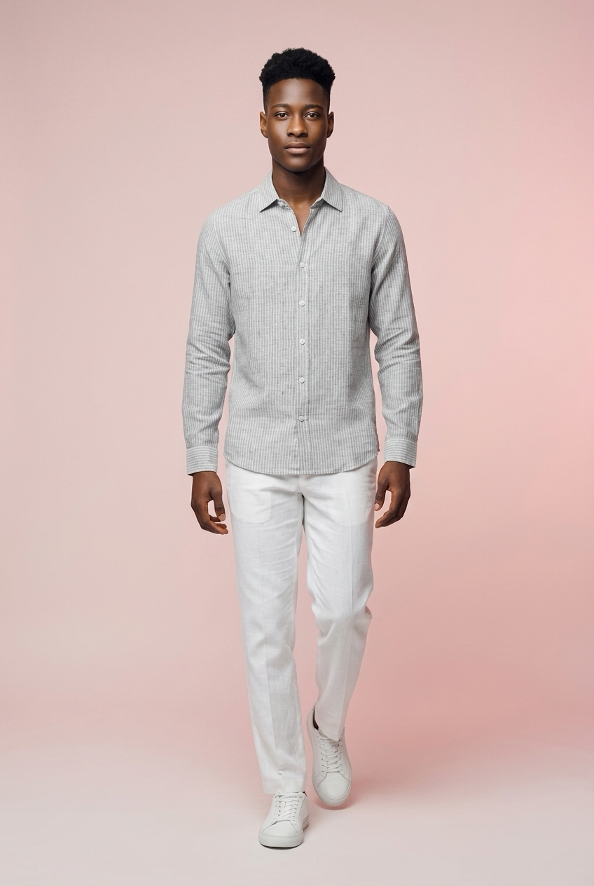 Antler Urban Stripe Full‑Sleeve Cotton Shirt