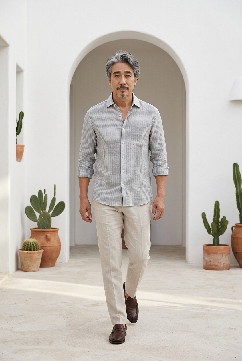 Antler Urban Stripe Full‑Sleeve Cotton Shirt