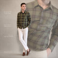 Antler Men’s Full Sleeve Check Shirt – Olive Green