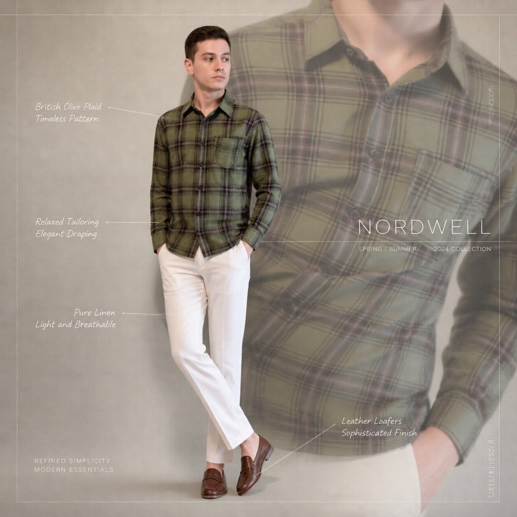 Antler Men’s Full Sleeve Check Shirt – Olive Green