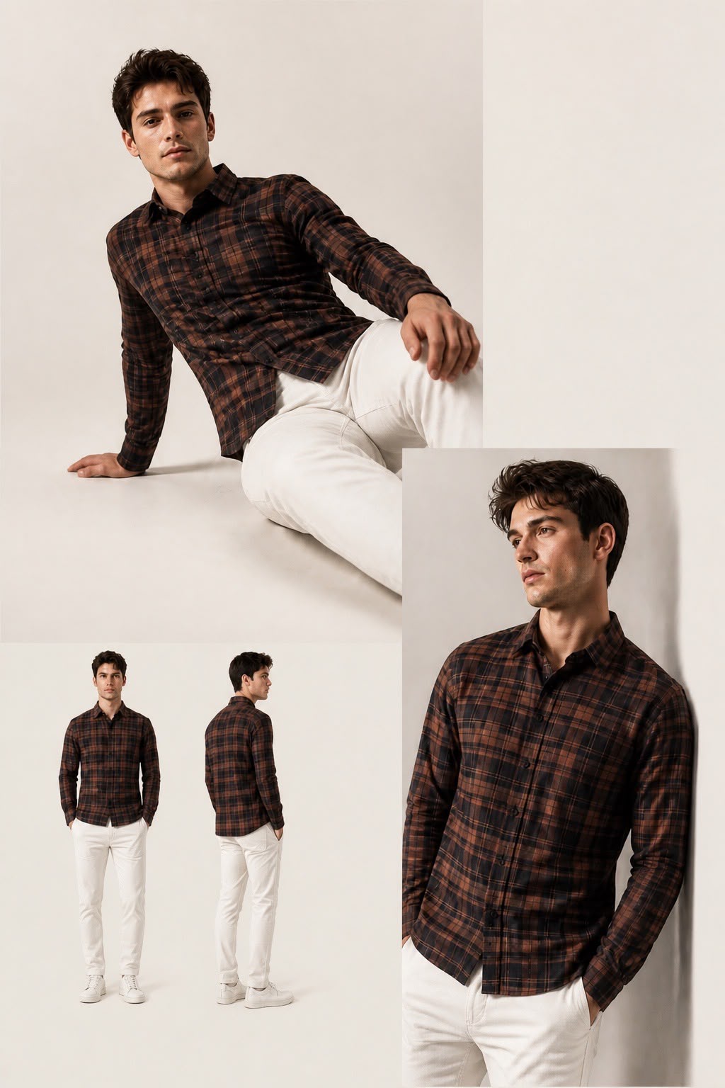 Antler Men’s Full Sleeve Cotton Shirt – Maroon & Black Plaid