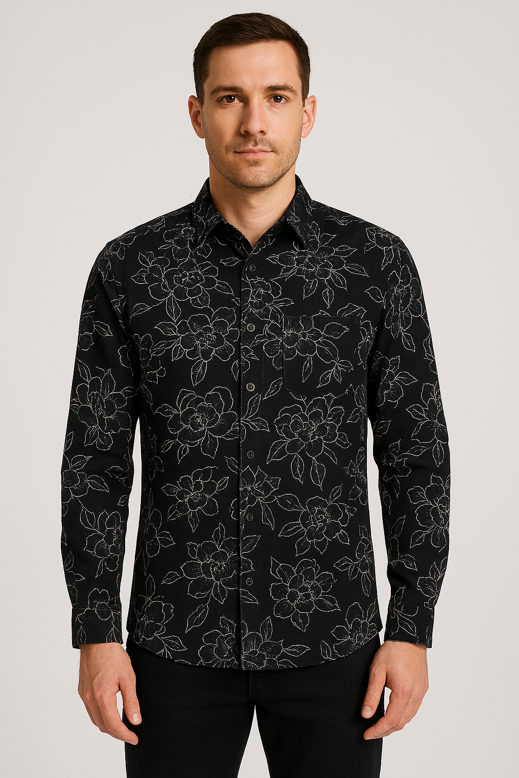 Antler Monochrome Floral Print - Black Floral