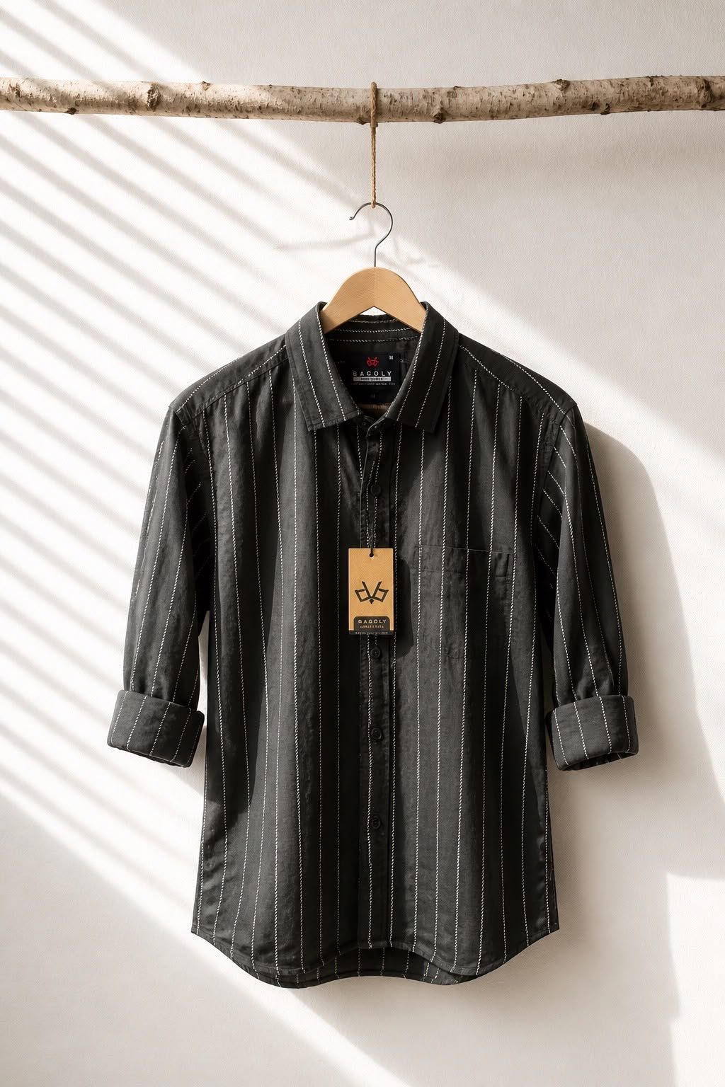 Bagoly Charcoal Pinstripe Shirt