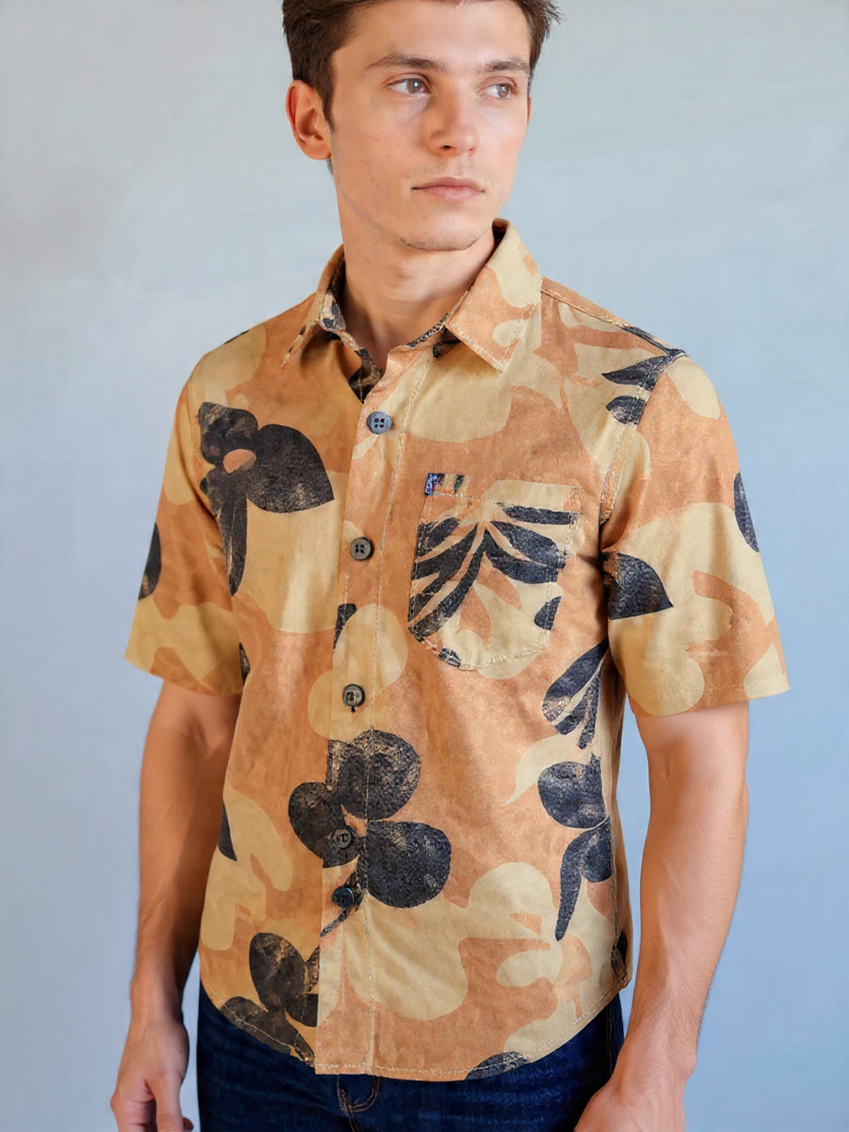 Bagoly Rustic Botanical Print Shirt