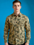 Bagoly Olive Bloom Cotton Shirt