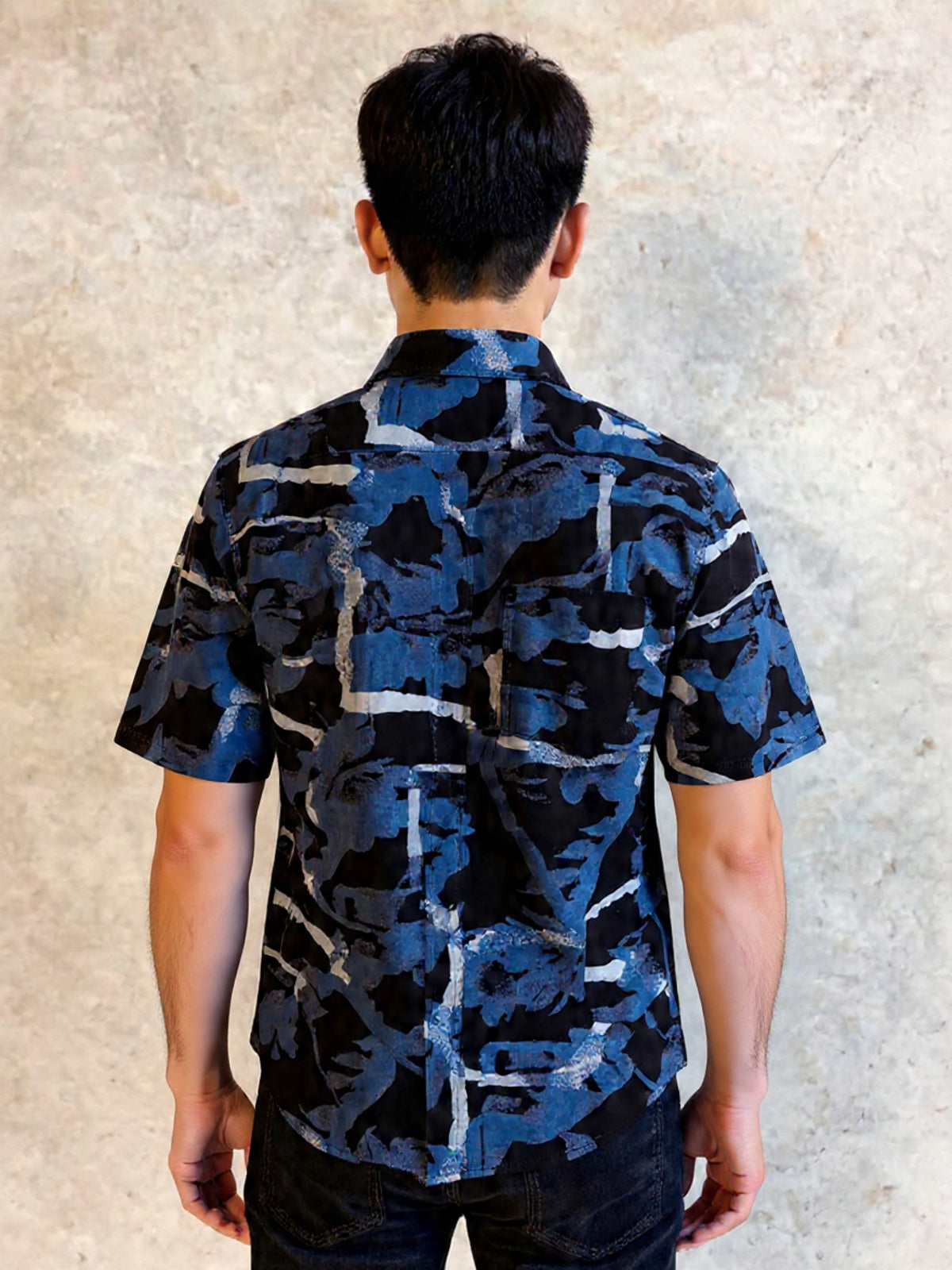 Bagoly Midnight Abstract Cotton Shirt