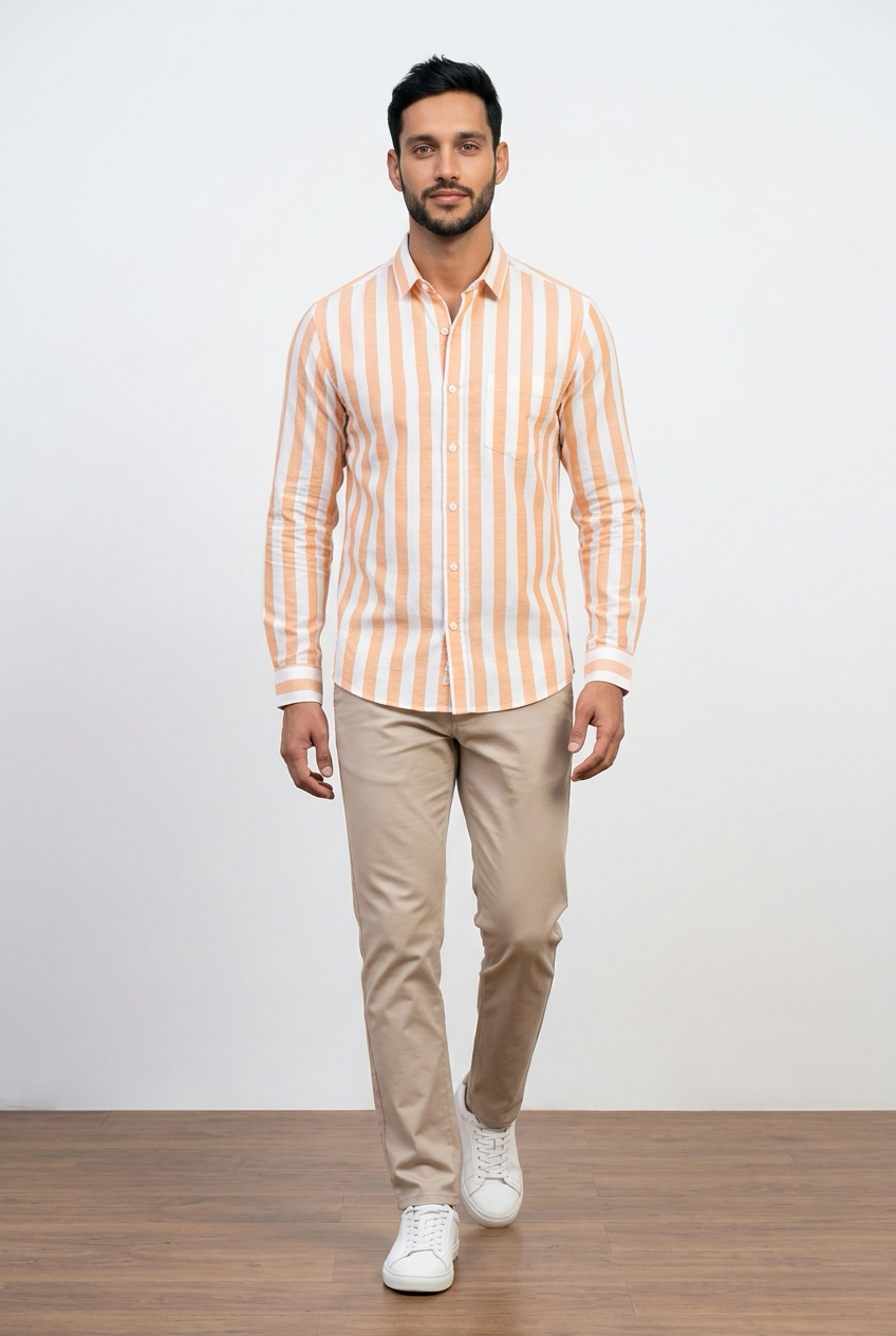 Bagoly Riviera Stripe Full‑Sleeve Shirt