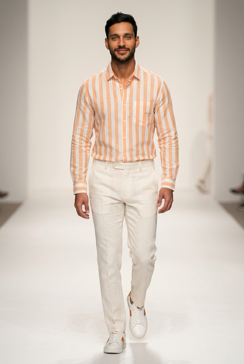 Bagoly Riviera Stripe Full‑Sleeve Shirt