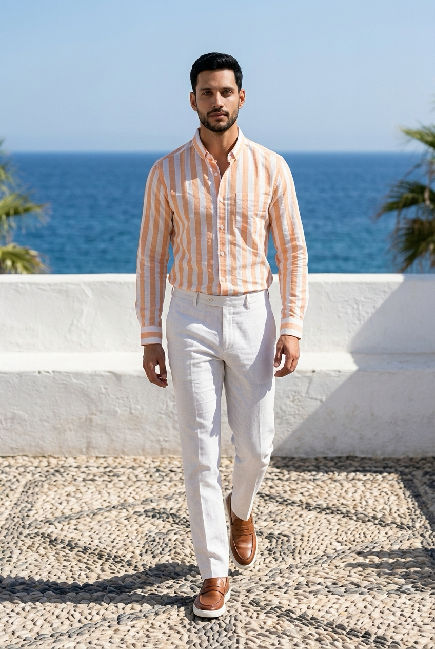 Bagoly Riviera Stripe Full‑Sleeve Shirt