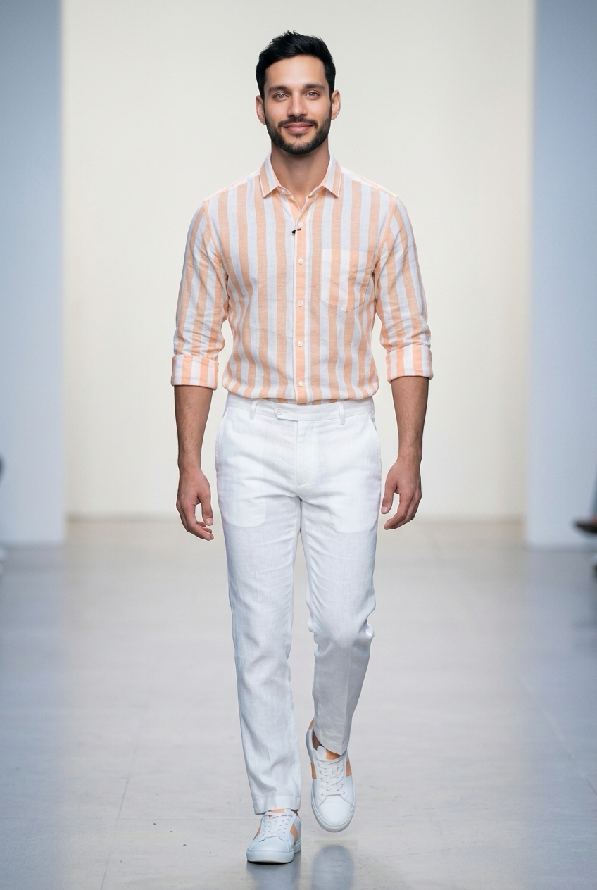 Bagoly Riviera Stripe Full‑Sleeve Shirt