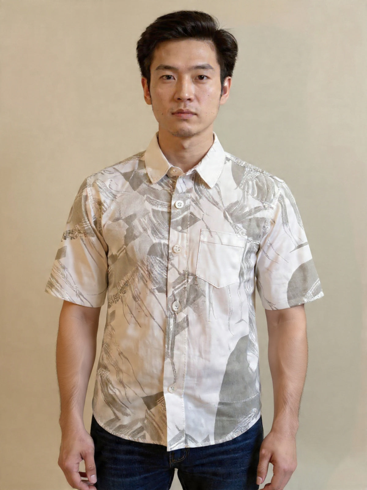 Bagoly Misty Palm Cotton Shirt