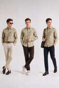 Bagoly Cream Long Sleeve Shirt - Green FLoral