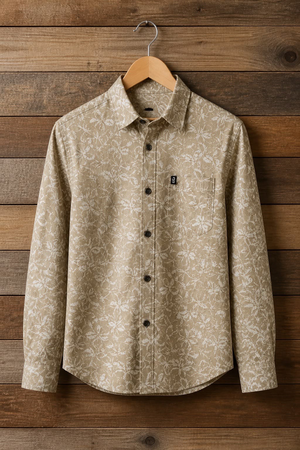 Bagoly Cream Long Sleeve Shirt - Green FLoral