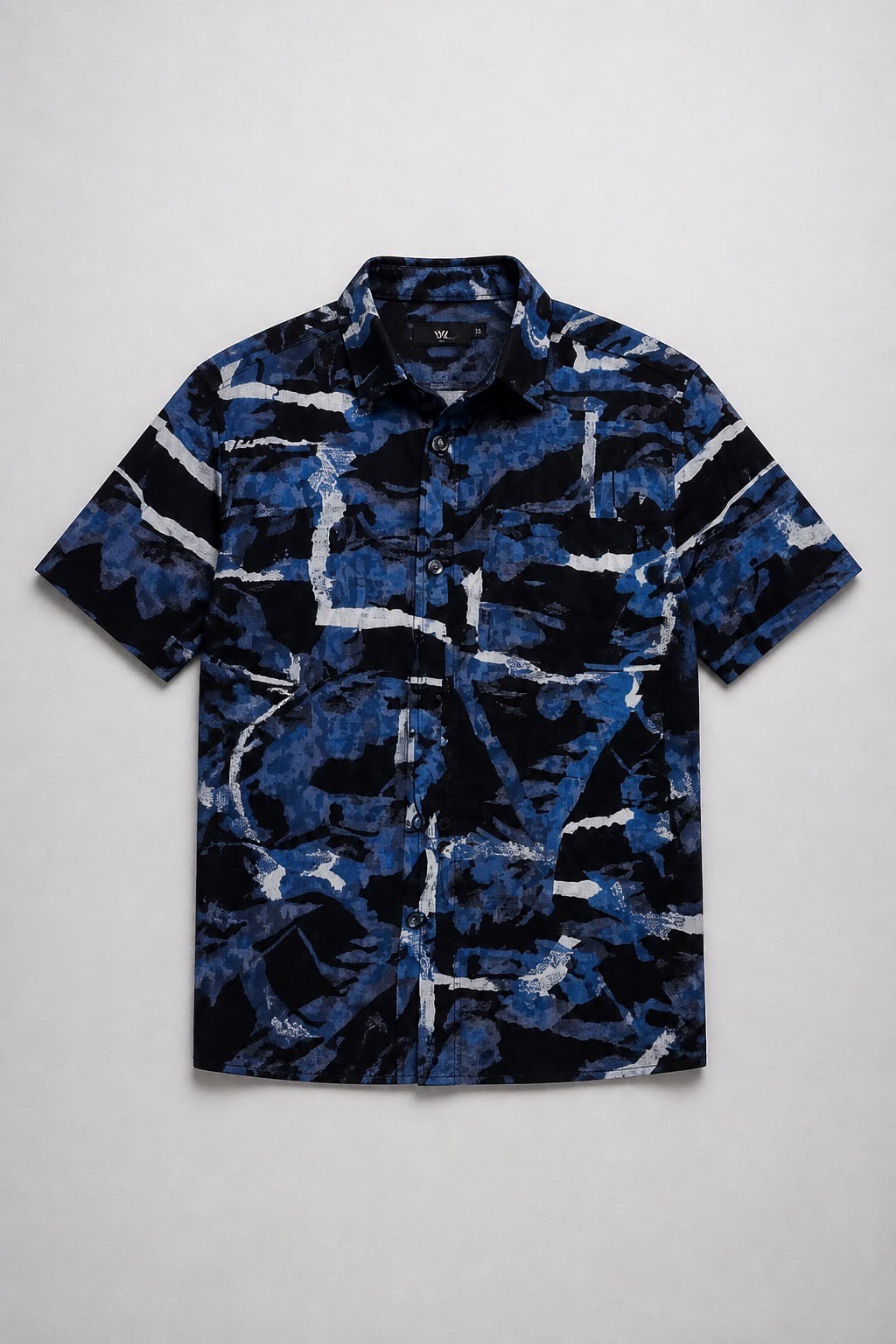 Bagoly Midnight Abstract Cotton Shirt