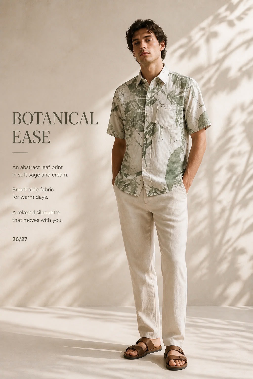 Bagoly Misty Palm Cotton Shirt
