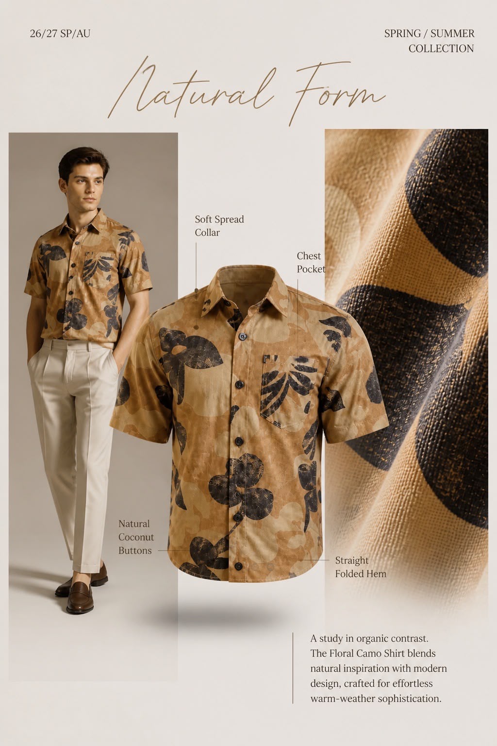 Bagoly Rustic Botanical Print Shirt