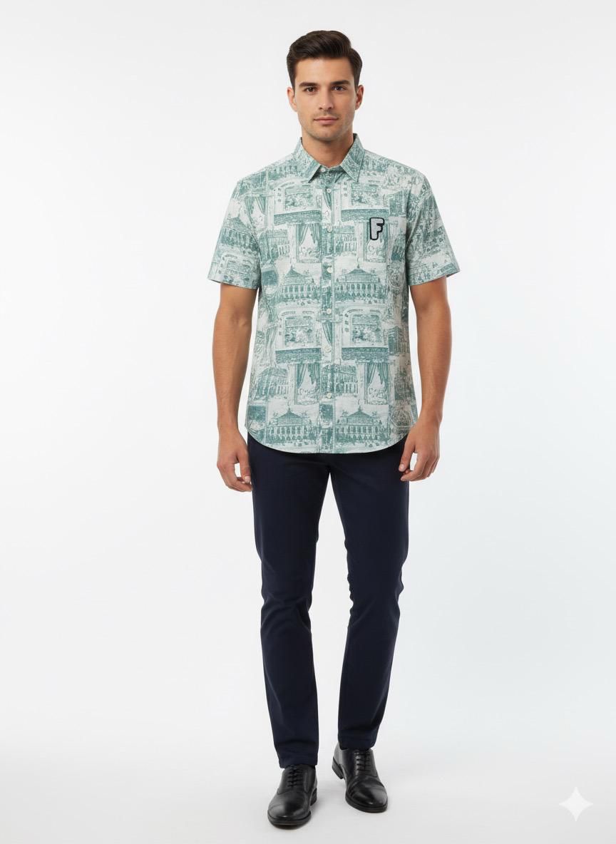 Figleaves Urban Explorer Printed Short Sleeve Shirt