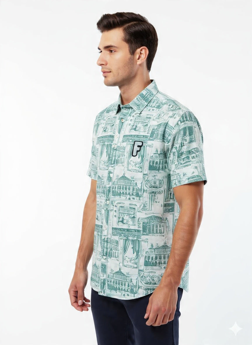 Figleaves Urban Explorer Printed Short Sleeve Shirt