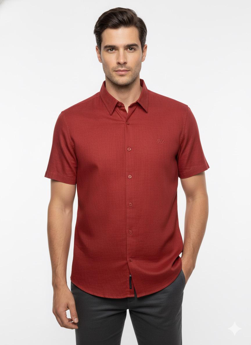 Figleaves Crimson Classic Short Sleeve Shirt