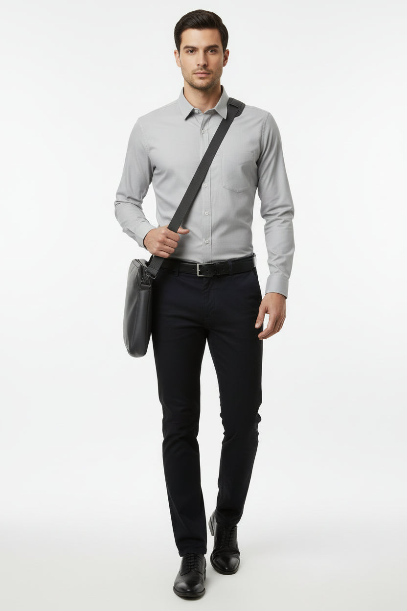 Antler Men’s Full Sleeve Shirt – Grey Premium Casual Shirt