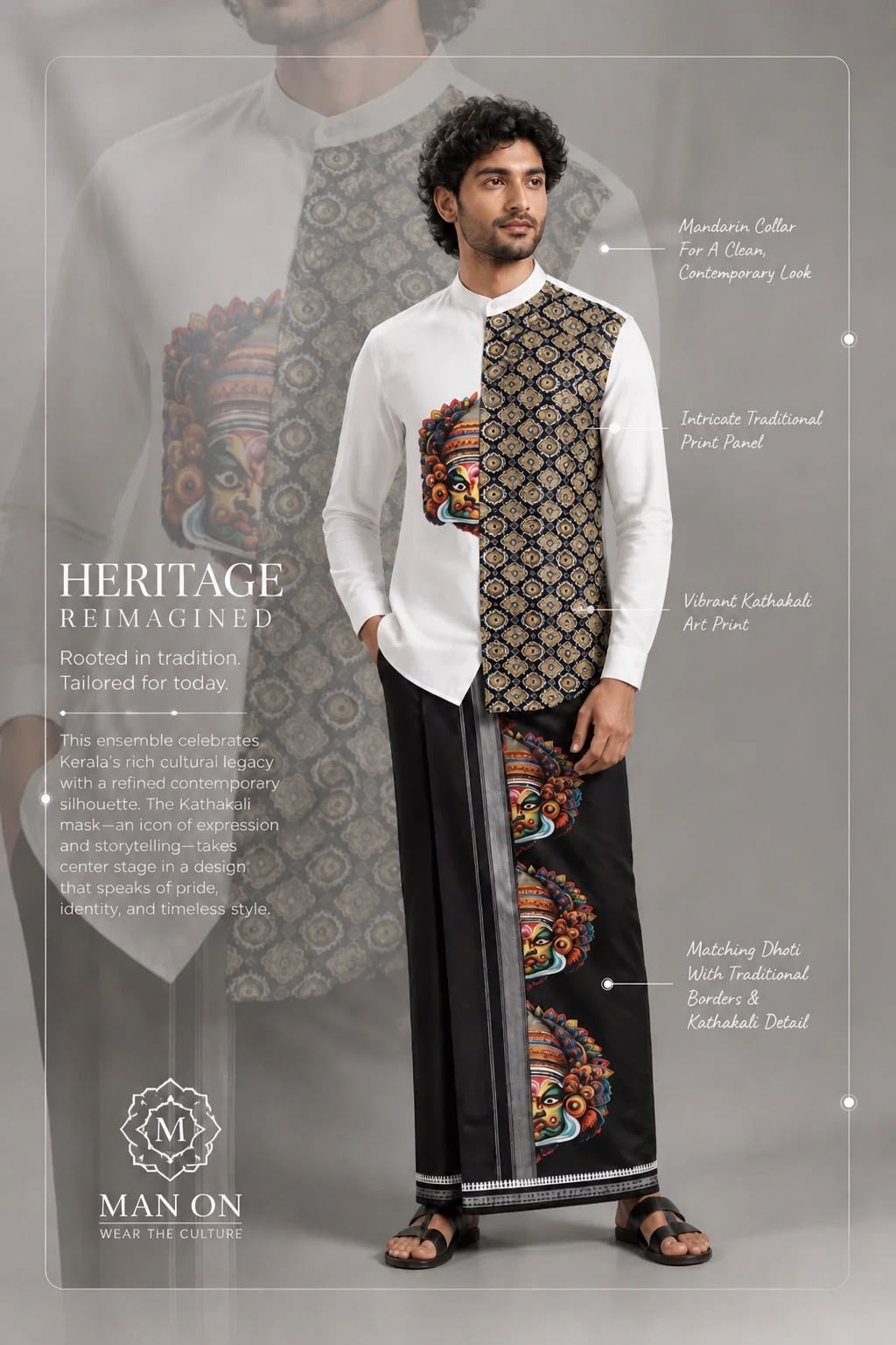 Kathakali Heritage Premium Shirt & Mundu Set