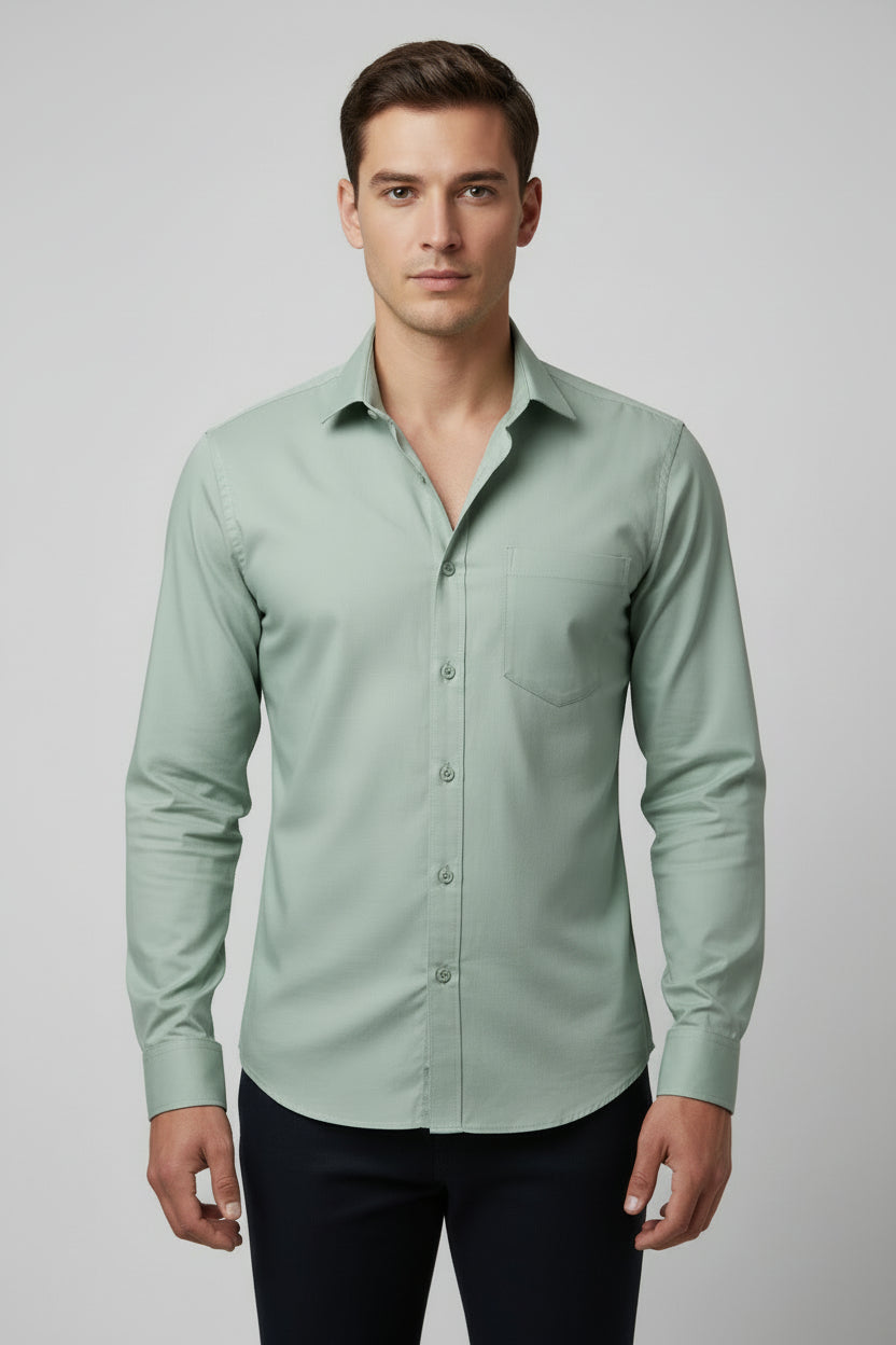 Antler Men’s Full Sleeve Shirt – Aqua Premium Casual Shirt
