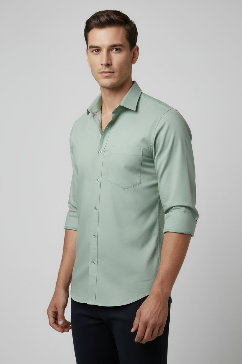 Antler Men’s Full Sleeve Shirt – Aqua Premium Casual Shirt