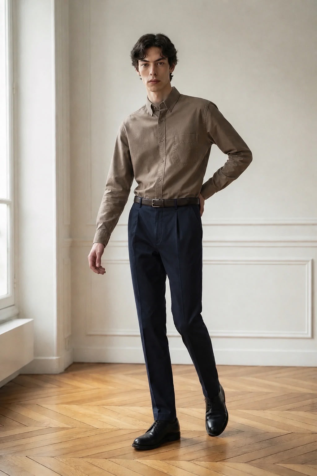 Antler Oxford Taupe Button-Down Shirt