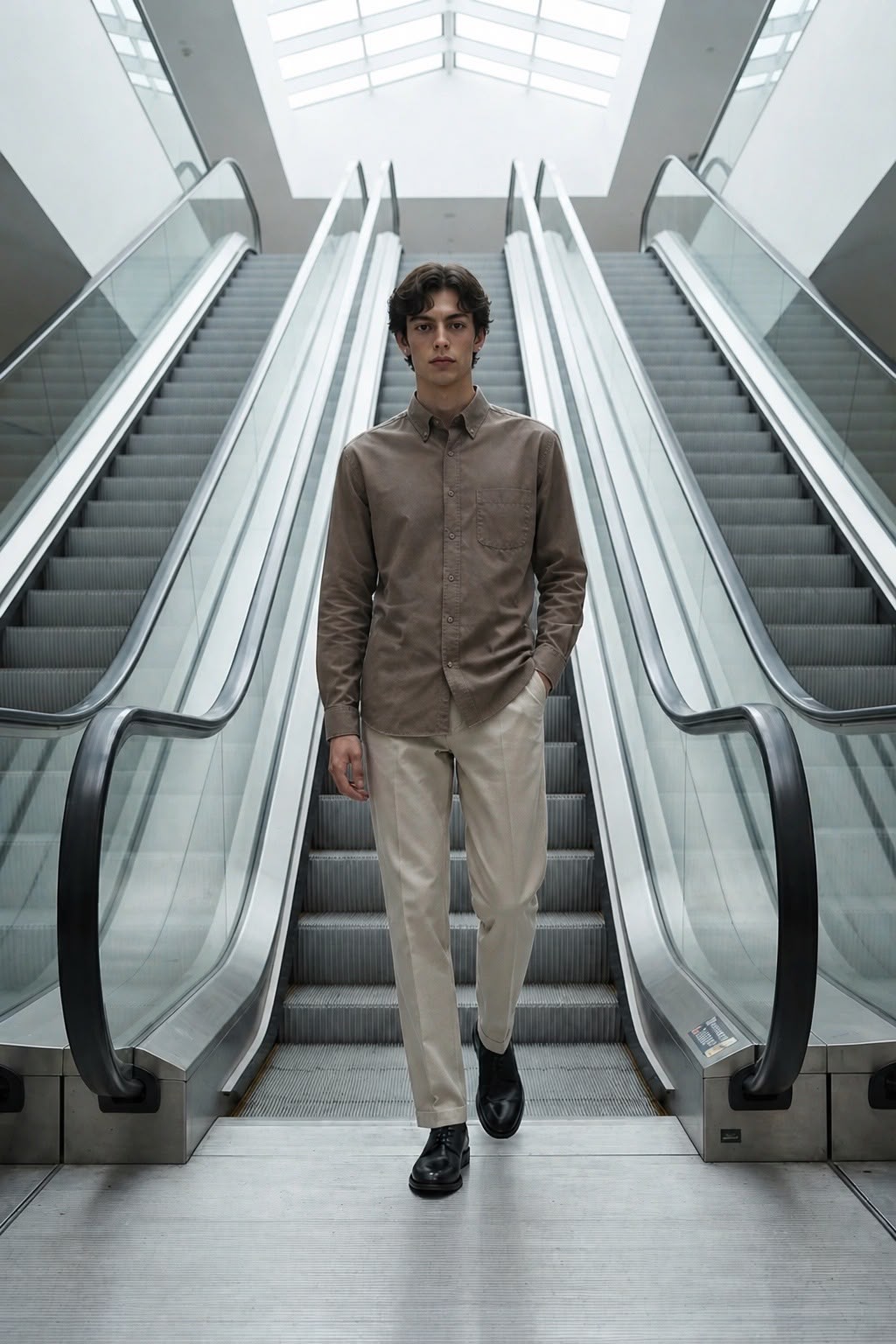 Antler Oxford Taupe Button-Down Shirt