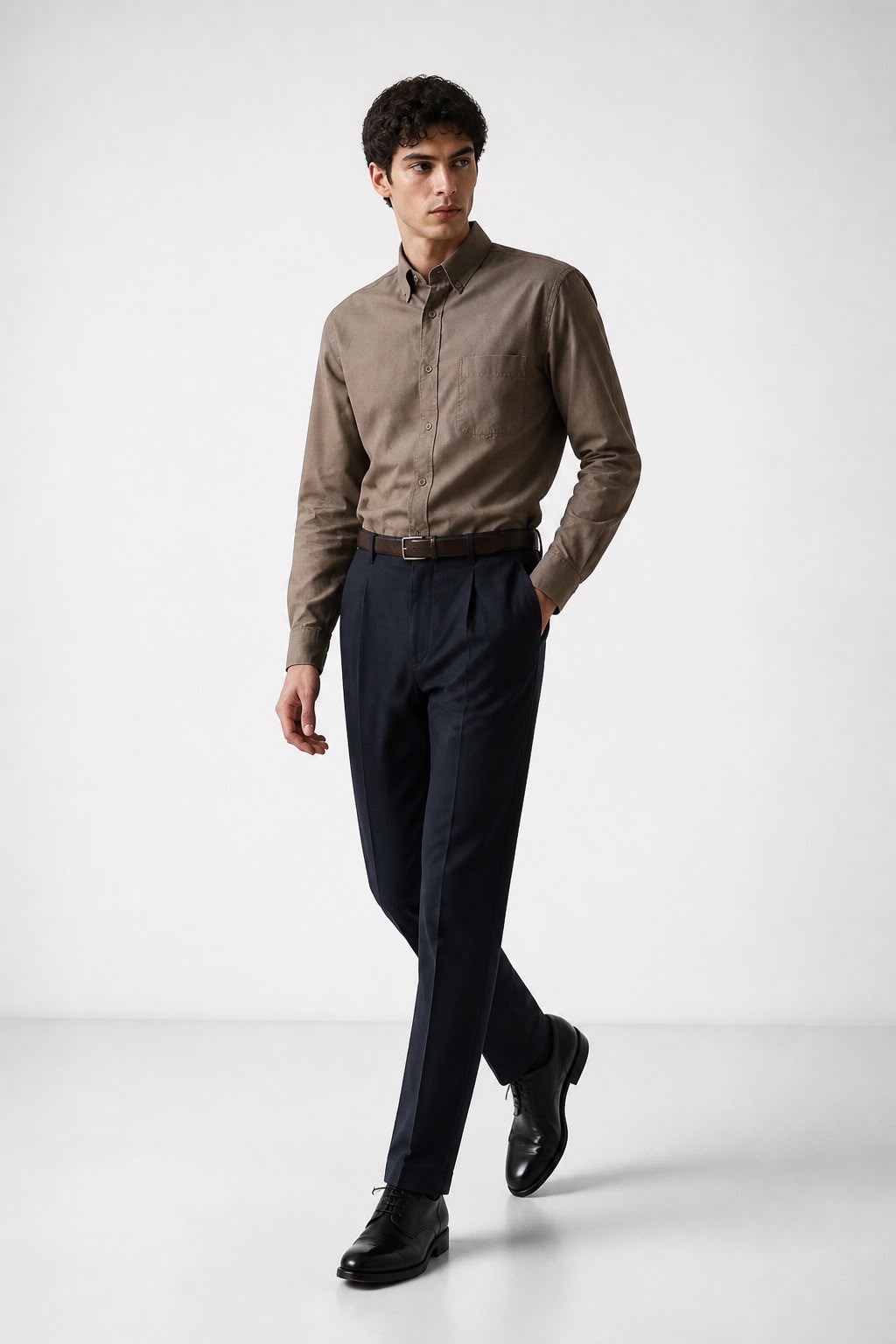 Antler Oxford Taupe Button-Down Shirt