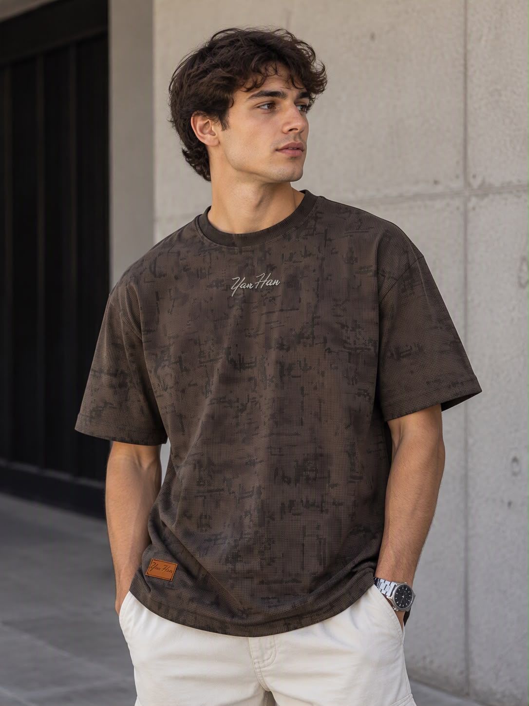 Texture Premium Tee - Rust Brown